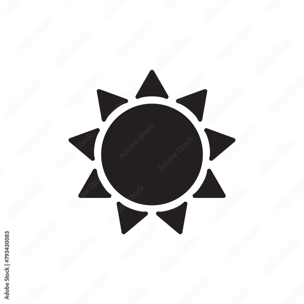 Sun Icon for Graphic Design Projects. Summer Sun Icon Vector Logo. Sun vector icon, flat summer symbol. Sun Icon for Graphic Design Projects. Summer Sun Icon Vector Logo. Sun vector icon, flat summer symbol.