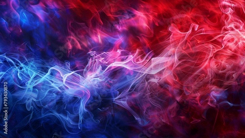 Abstract smoky texture in patriotic colors - Red, white, and blue smoke intertwine in this abstract image evoking the American flag and concepts of liberty and diversity in the USA