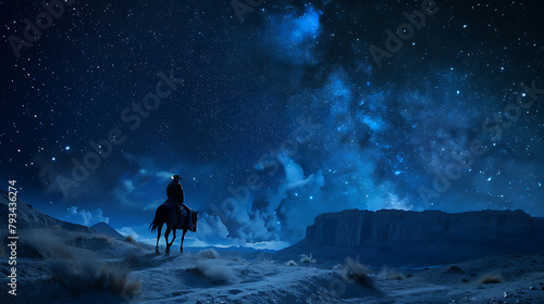 picture a man ride horse in desert © Altair Studio