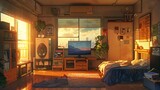 Hip-Hop Lofi Den: Atmospheric Room Wallpaper, Chill Vibes, Anime and Manga Influence