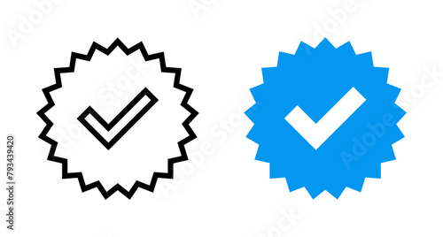 verified icon vector isolated on white background. verification check mark. approved icon