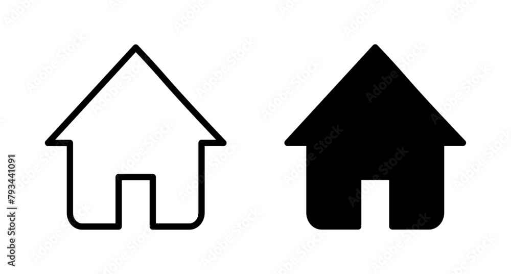 Home icon vector isolated on white background. House vector icon. Address Home icon vector isolated on white background. House vector icon. Address