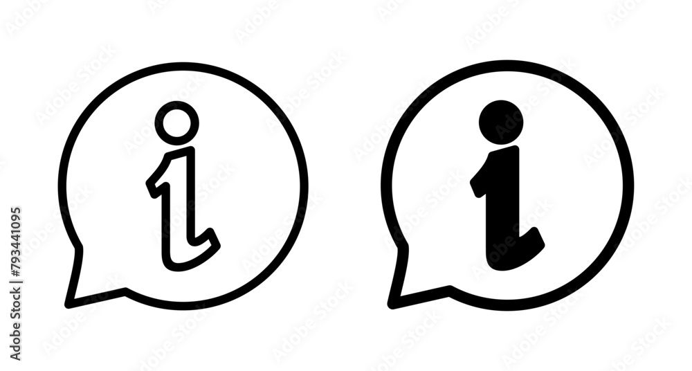 Information icon vector isolated on white background. Info sign. About us Information icon vector isolated on white background. Info sign. About us