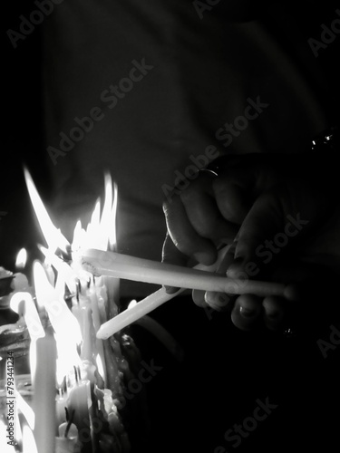 Candles being lit for Easter in the Philippines