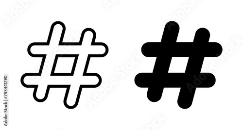 Hashtag icon vector isolated on white background. hashtag vector icon
