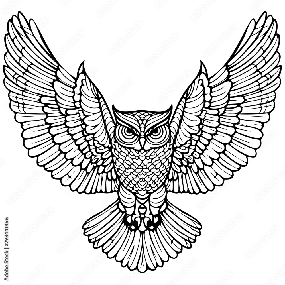 Fototapeta premium eagle owl cartoon svg