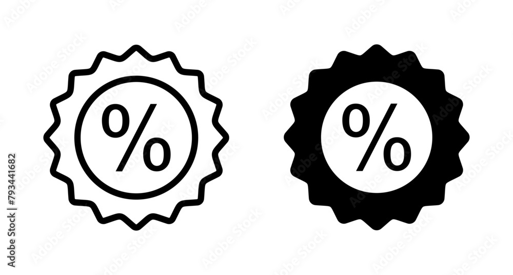 Obraz premium Discount icon vector isolated on white background. Discount tag icon.