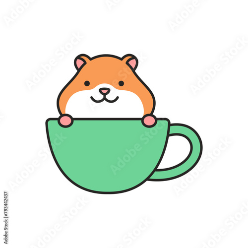 Cute cartoon hamster vector illustration