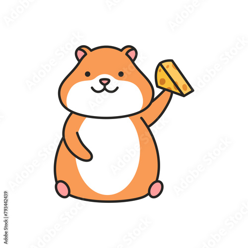 Cute cartoon hamster vector illustration