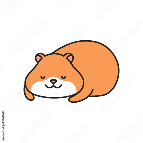 Cute cartoon hamster vector illustration