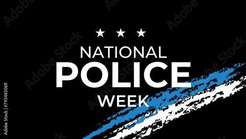 National Police Week in May. Celebrated annual in United States. In honor of the police hero. Officers Memorial Day. banner, cover, poster, flyer, card, placard, background. Vector illustration