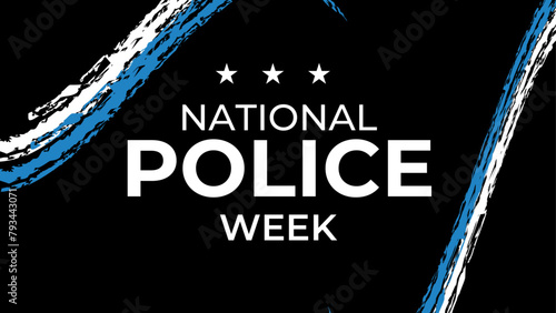 National Police Week in May. Celebrated annual in United States. In honor of the police hero. Officers Memorial Day. banner, cover, poster, flyer, card, placard, background. Vector illustration