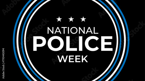 National Police Week in May. Celebrated annual in United States. In honor of the police hero. Officers Memorial Day. banner, cover, poster, flyer, card, placard, background. Vector illustration