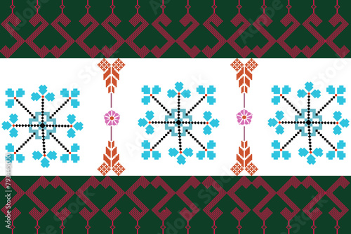 Abstract ethnic geometric pattern design for background or wallpaper.
Figure tribal embroidery. Indian, Scandinavian, Gypsy, Mexican, folk pattern.
