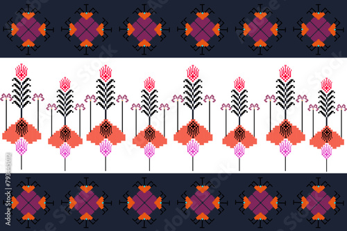 Abstract ethnic geometric pattern design for background or wallpaper.
Figure tribal embroidery. Indian, Scandinavian, Gypsy, Mexican, folk pattern.
