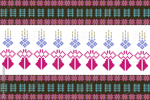 Abstract ethnic geometric pattern design for background or wallpaper.
Figure tribal embroidery. Indian, Scandinavian, Gypsy, Mexican, folk pattern.
