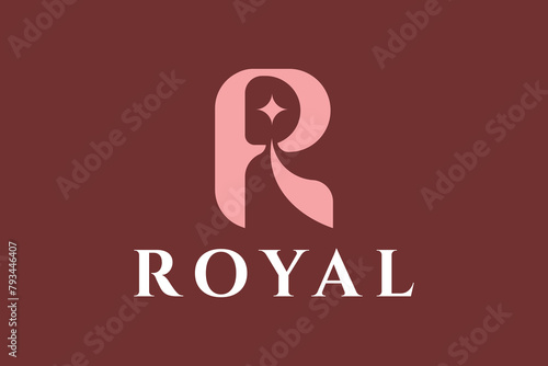 luxury letter r, jewelry logo design, cosmetics store logo, PR or RP logo design, beauty logo