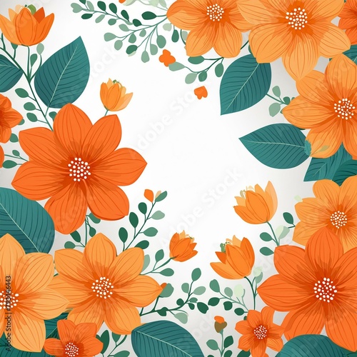 mother s day orange flowers scattered around the edges for wallpaper with white background 68167