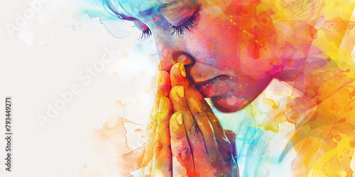 Prayer: The Hands Clasped and Eyes Closed - Picture hands clasped together and eyes closed in prayer, illustrating the act of seeking guidance or solace from a higher power.
