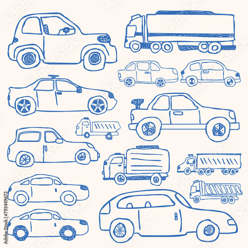 Set of Car and Truck Collection.eps