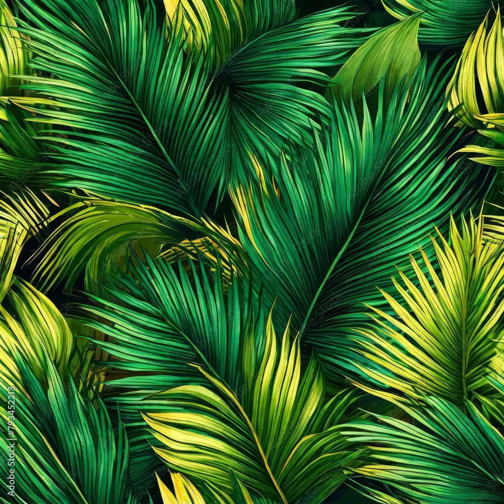 Obraz premium Natural palm tree leaf isolated on background