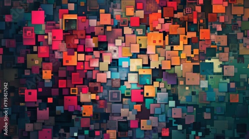 Abstract colorful pixel mosaic background