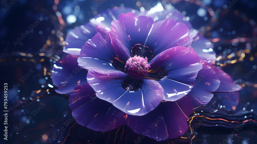 Digital technology purple future flower abstract graphic poster web page PPT background Digital technology purple future flower abstract graphic poster web page PPT background