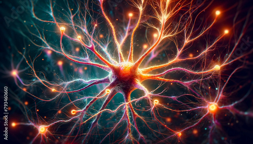 A microscopic view of brain neurons and synapses