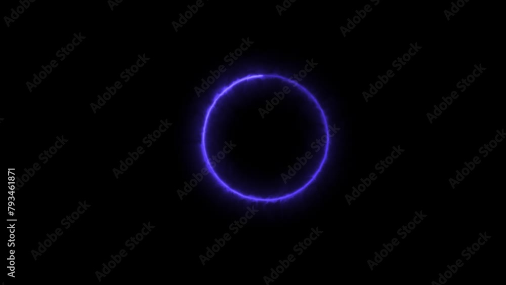 the rotation of the blue laser lights in a circle and black background 4k . elips the rotation of the blue laser lights in a circle and black background 4k . elips