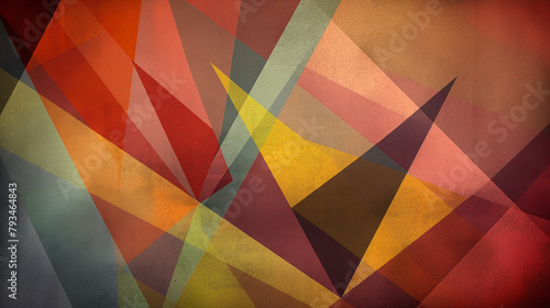 This image features a sophisticated geometric design blended with a grainy texture reminiscent of vintage art styles