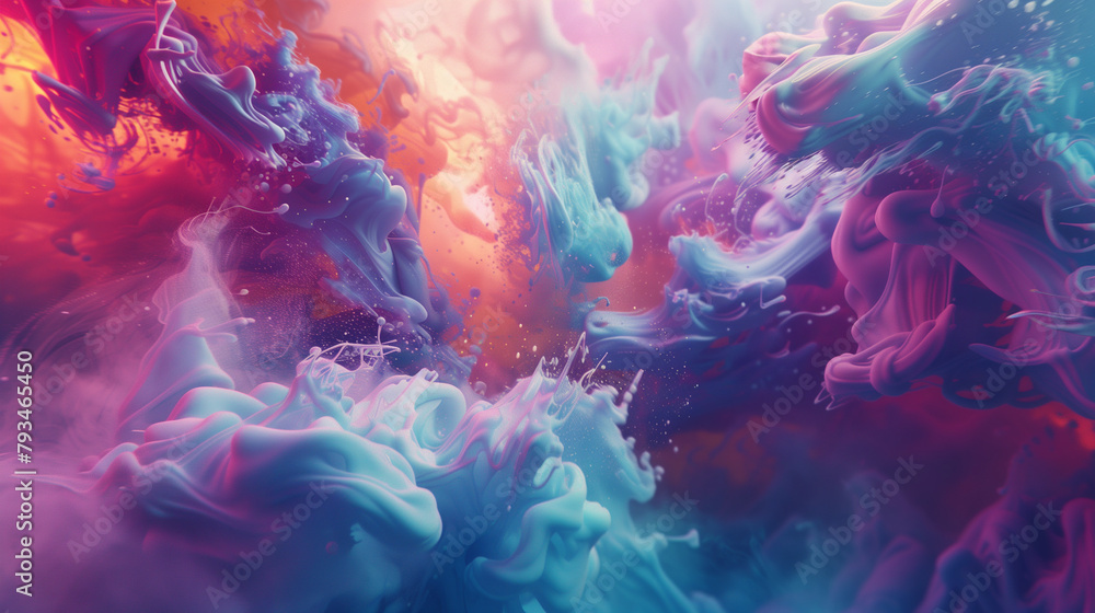 Obraz premium Colorful liquid getting mixed