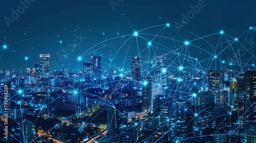 Wallpaper Mural Tech-Touched Skies: Aerial Views of the Smart City's Networked Web Torontodigital.ca