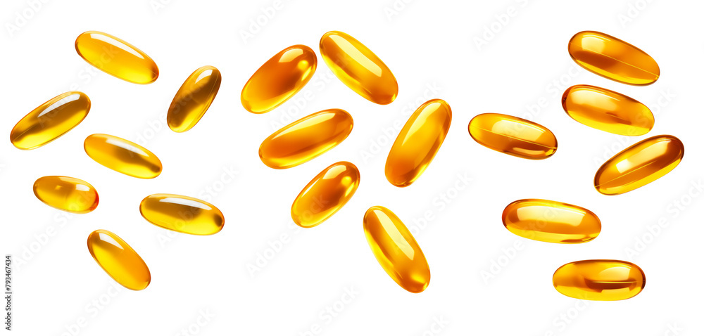 Falling Fish oil pill, omega 3, isolated on white background, clipping path, full depth of field
Falling Fish oil pill, omega 3, isolated on white background, clipping path, full depth of field