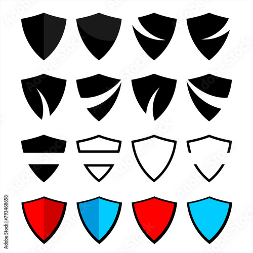 collection of vector designs of shield logos, shield symbols and icons