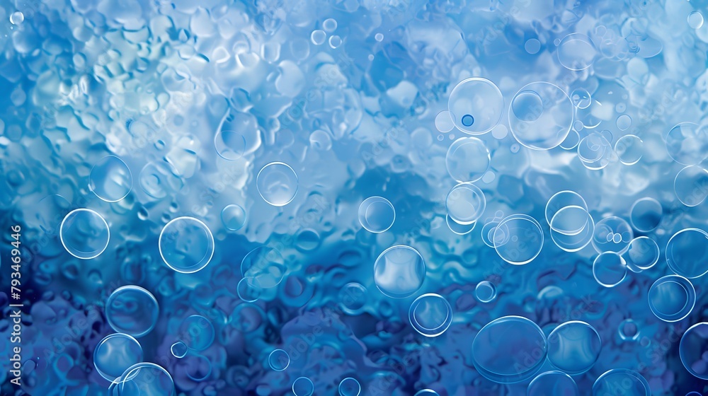 Fluid Artistry: Transparent Blue Bubbles as an Abstract Water Texture Background Depicting the Purity and Beauty of Water Fluid Artistry: Transparent Blue Bubbles as an Abstract Water Texture Background Depicting the Purity and Beauty of Water