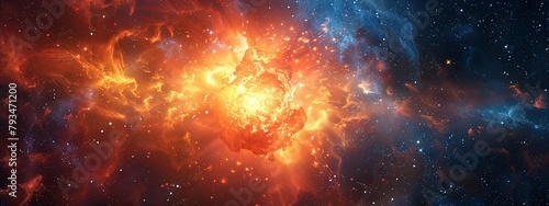 Abstract wallpaper of space explosion amidst stars,