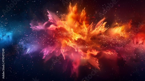 Abstract wallpaper of space explosion amidst stars,