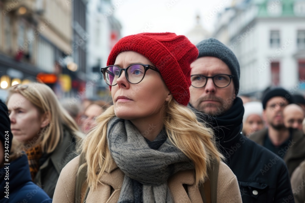 Unidentified people on the street in Wroclaw