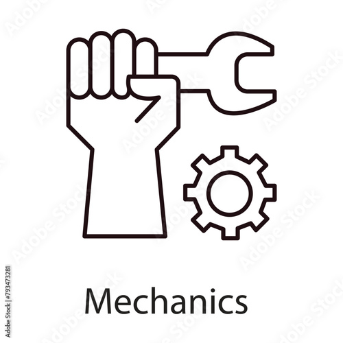 Mechanics Vector Icon. Design Icon representing the concept of mechanics.
