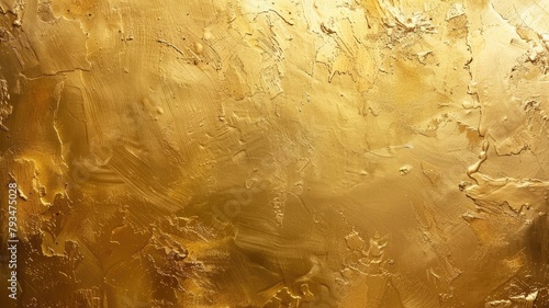 Textured golden surface with reflective sheen and artistic streaks