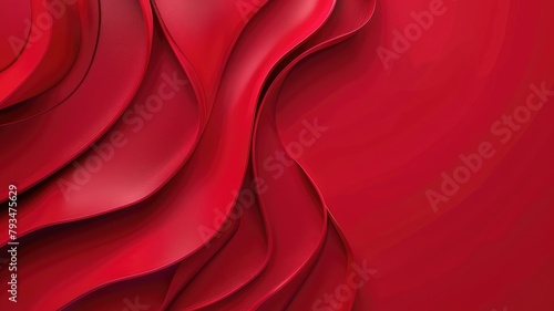 Abstract red wavy pattern resembling flowing silk fabric