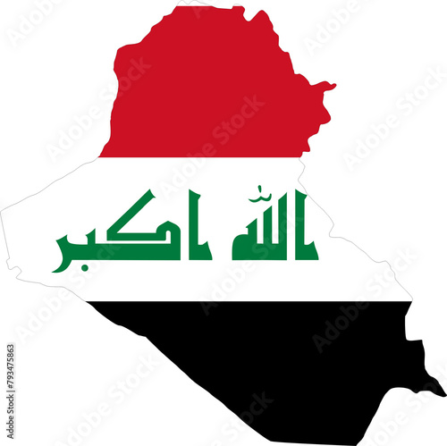 Iraq national flag map icon 4
