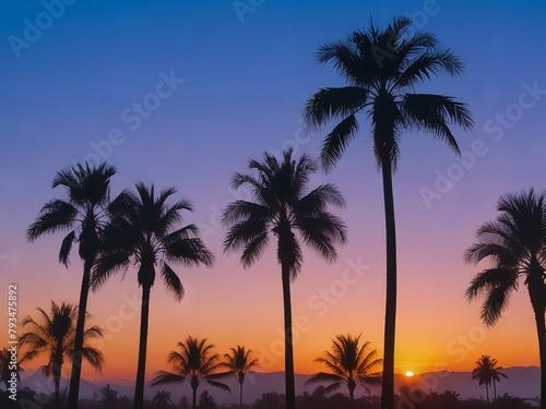 palm trees at sunset