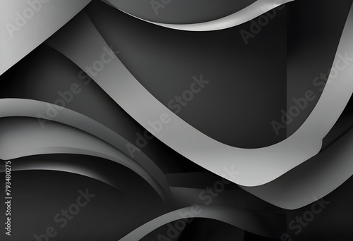 Modern Abstract Charcoal Banner with Geometric Shapes and Shading Gradient