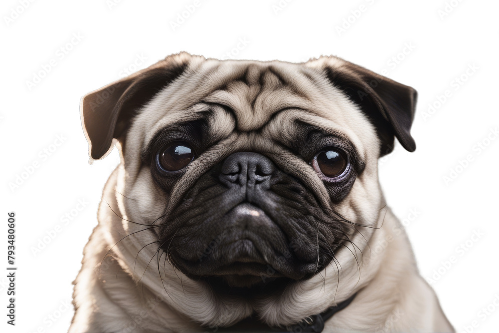 pug background white closeup dog crying canino young sad head face tear animal puppy nose wrinkled chinese cute beige little fur small expression wrinkle domestic1 pet doggy mammal beautiful ear