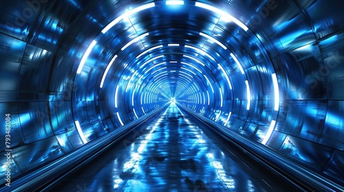 Luminous Passage Journey Through the Neon-lit Corridor