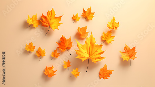 Falling Leaves autumn in 3d