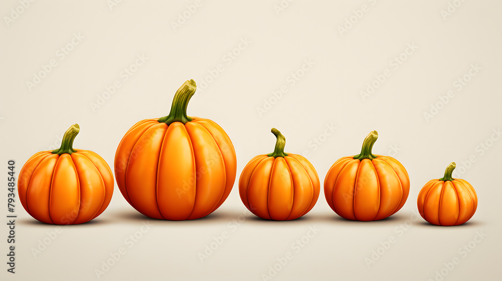 Obraz premium Pumpkins Autumn Icon 3d