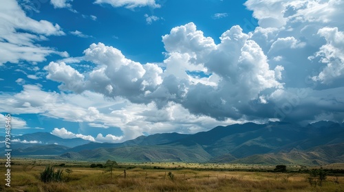 landscape with beautiful mountain views with clouds