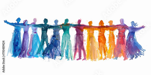 Community Support: The Circle of People and Embracing Arms - Visualize a circle of people with embracing arms, illustrating the support and compassion that religious communitie photo